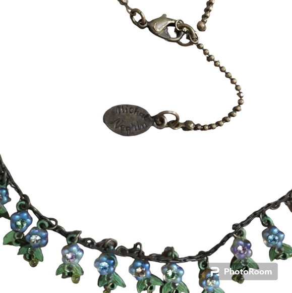 Michal Negrin Swarovski crystal flower chandelier necklace - Picture 3 of 4